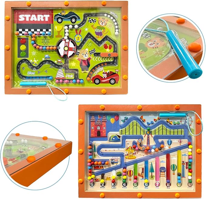 2 in 1 Magnetic Maze Board, Montessori Learning Toy for Kids 3 4 5 6 7 - Image 3