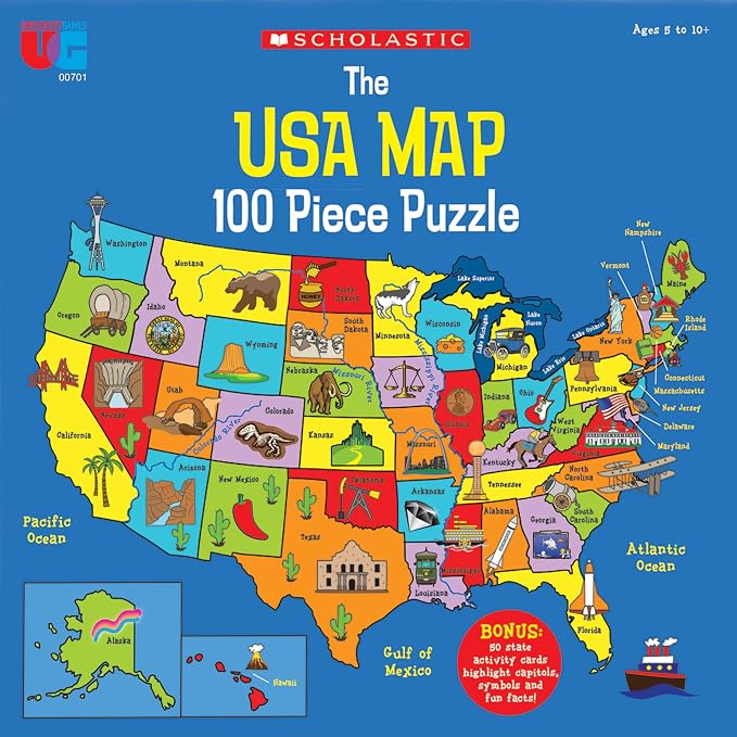 University Games, Scholastic Race Across the USA Board Game , Geography Learning Game for Kids and Families, for 2 to 4 Players Ages 8 and Up - Image 2