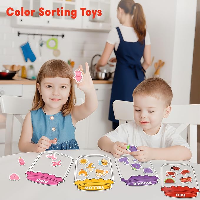 Magnetic Color Sorting Set for Fridge Toddlers 2 3 4 5 Montessori Color Learning for Whiteboard Basic Vocabulary Learning Kitchen Toys Kids pre-k Homeschool Classroom Must Haves - Image 5