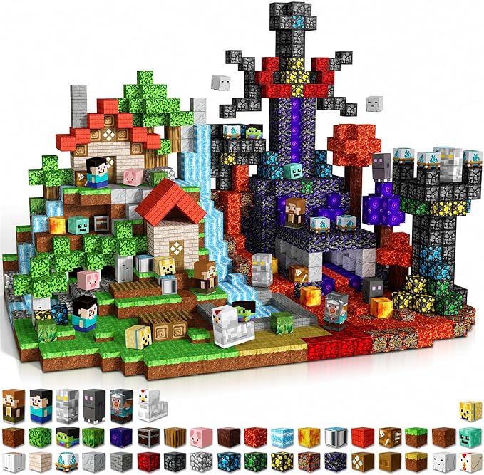 Magnetic Blocks - 500 PCS Magnetic Building Blocks Cubes, Magnet Toys for Kids Age 3+, Toy Building Set for Kids, Magnets Stacking Construction Easter Birthday Gifts for Boys Girls Age 4-8, 8-12 by Magneticfunthat%E2%80%99sneverdone