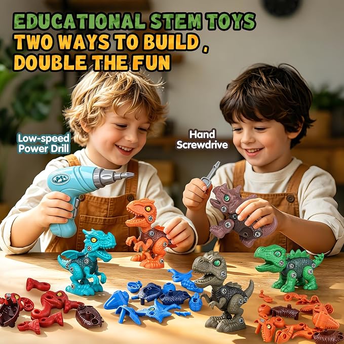 Drefirsa Dinosaur Toys for Kids Age 3-5 5-7, 8Pcs Take Apart Dinosaur Set - Image 3