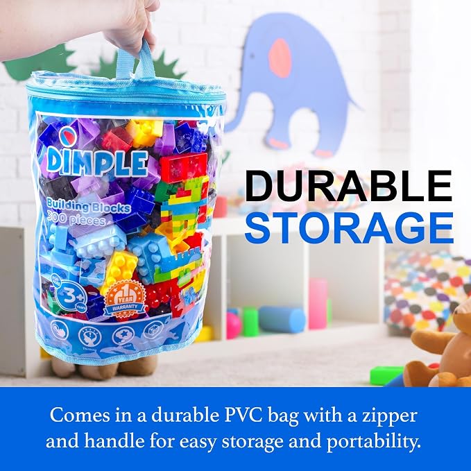 Dimple Large Blocks for Toddlers/Kids Stackable, Multi-Colored, Interlocking Toys Safe, Non-Toxic Plastic Bright Colors, Waterproof Boys and Girls Age 3 + (1200 Pieces) - Image 3