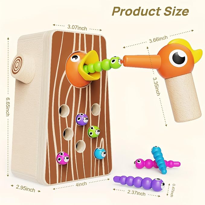 Montessori Wooden Bird Feeding Game Toys for Boys and Girls Aged 2-4 - Image 7
