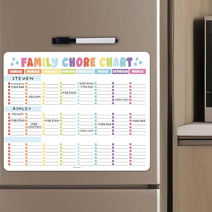 Magnetic Chore Chart for Kids Multiple Kids, Chore Board Adults and Teens by HadleyDesigns