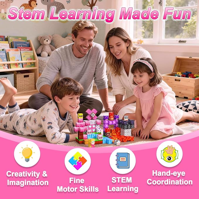 100PCS Magnetic Blocks for Girls, Building Cubes for Kids Gifts Toys - Image 6