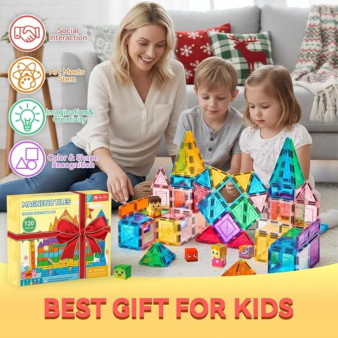VigorFun Magnetic Tiles Building Toys Set with 8 Magnetic Blocks for Kids - Image 6