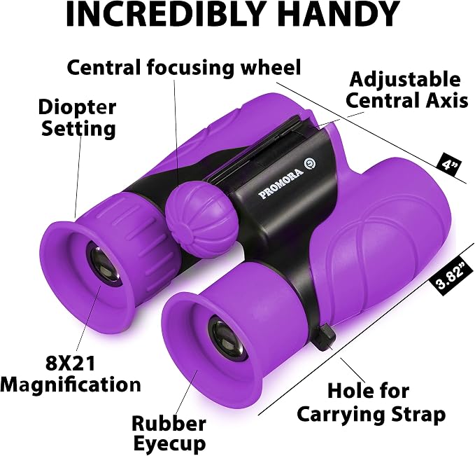 Binoculars for Kids – Perfect Toy for Little Boys and Girls – Extensive Set Incl. Magnifying Glass & Compass – Powerful Magnification 8X21 – 3 to 12 Year Old Kids for Toddler - Image 5