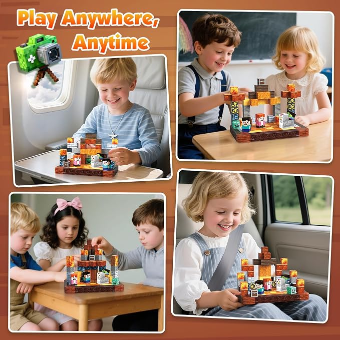Mini Magnetic Blocks with Magnet Box - 60PCS Magnetic Building Blocks for Kids Ages 4-8, Magnet Block Travel Toys, Magnetic Cubes STEM Stacking Toy, Easter Birthday Gifts for Boys & Girls 3 4 5 6+ - Image 6