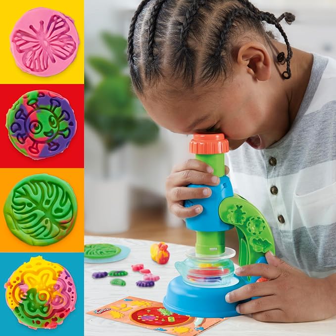 Play-Doh Light & Look Microscope for Kids, Electronic Preschool Toys for Girls & Boys, 9 Accessories & 5 Colors, Back to School Gifts, Ages 3+ - Image 3