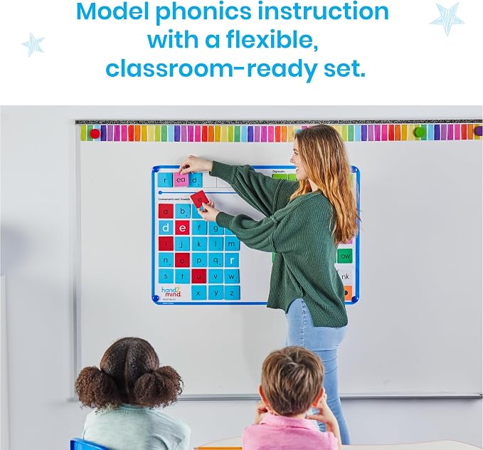 hand2mind Advancing Phonics Word Work Demonstration Set, Jumbo Poster with 108 Tiles, Magnetic Classroom Supplies, Whiteboard Magnets for Teachers, Science of Reading Manipulatives - Image 4