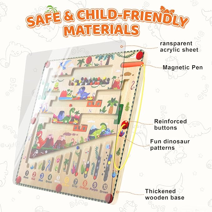 Magnetic Maze for Toddlers 3+, Dinosaur - Image 6
