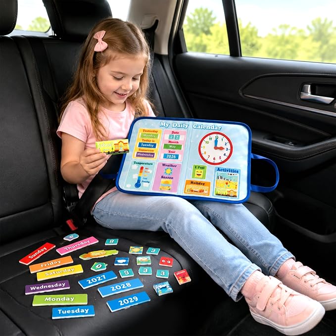 WATINC Travel Felt Board Story Set - Portable Felt Board Educational Birthday Gift for Boys Girls, Themed Storytelling Preschool Early Learning Interactive Play Kit for Toddlers (Calendar) - Image 4