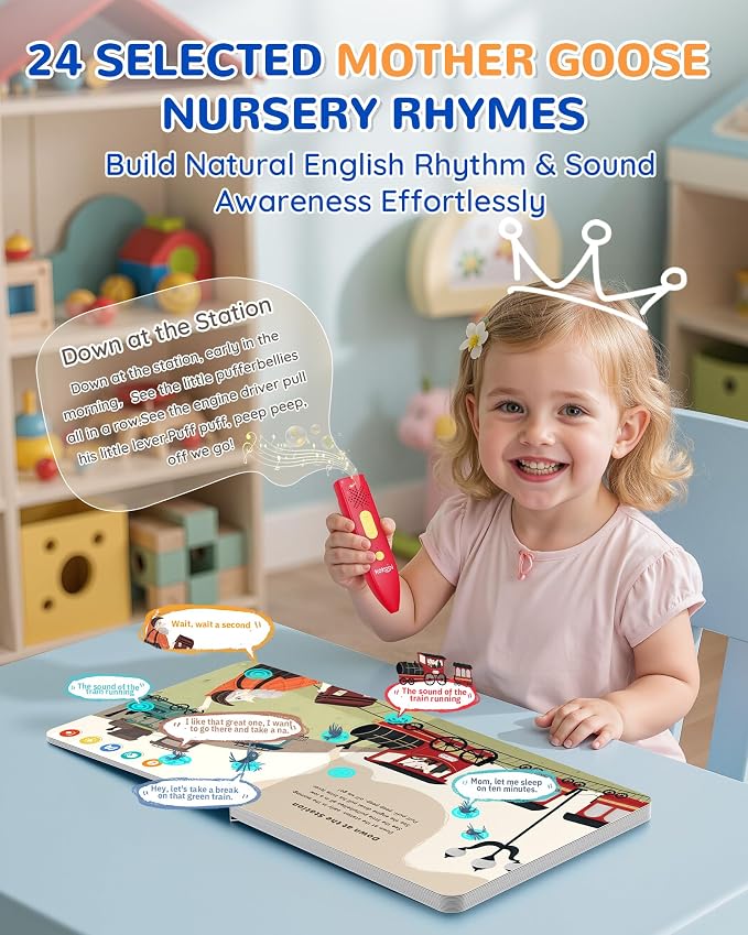 KOKODI Talking Books, 2Pcs Nursery Rhyme Books Interactive Audio Sound Books, Compatible with KOKODI Talking Pen (Nursery Rhyme Books Only, No Pen) - Image 3