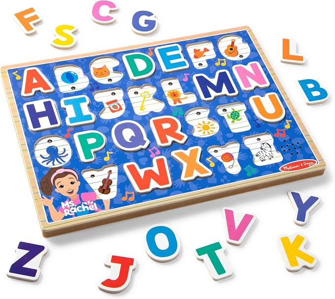 Melissa & Doug® Ms. Rachel™ Wooden Phonics Alphabet Sound Puzzle with Light-Activated Sound Effects, 26-Piece Toddler Toys for Boys and Girls Ages 2+ Years - FSC Certified by Unknown