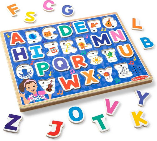 Melissa & Doug® Ms. Rachel™ Wooden Phonics Alphabet Sound Puzzle with Light-Activated Sound Effects, 26-Piece Toddler Toys for Boys and Girls Ages 2+ Years - FSC Certified by Unknown