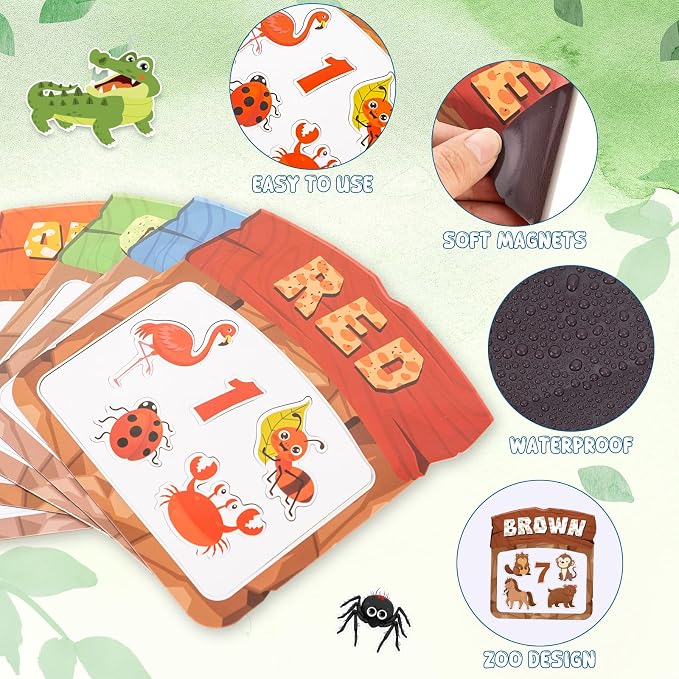 10Pcs Magnetic Color Sorting Cute Animal Fridge Magnets for Kids - Image 4