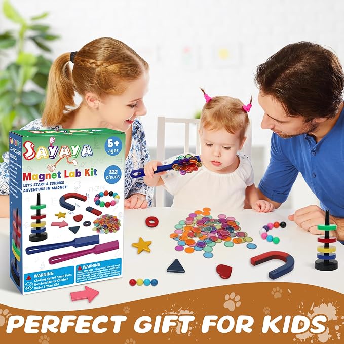 SAYAYA 122 PCS Magnetic Science Kit for Kids - Magnetic Balls, Bingo Wands with Chips, STEM Learning Set Magnet Toys for Classroom, Back to School Supplies, Educational Activities Gift for Boys Girls - Image 4