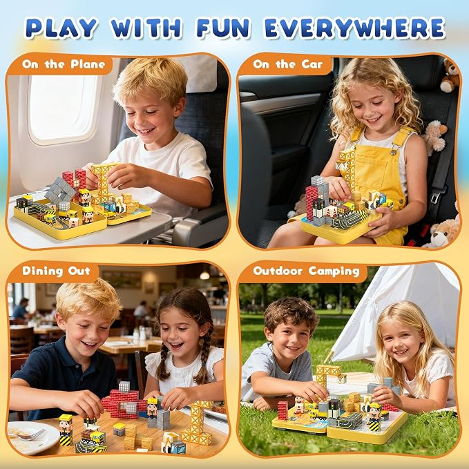 Axirata 60PCS Mini Magnetic Blocks Travel Set for Kids, Mini Magnetic Tiles Building Cubes with Portable Iron Box, STEM Construction Sensory Toy for Toddler Boys Girls Age 3-5 4-8 8-12+ - Image 6