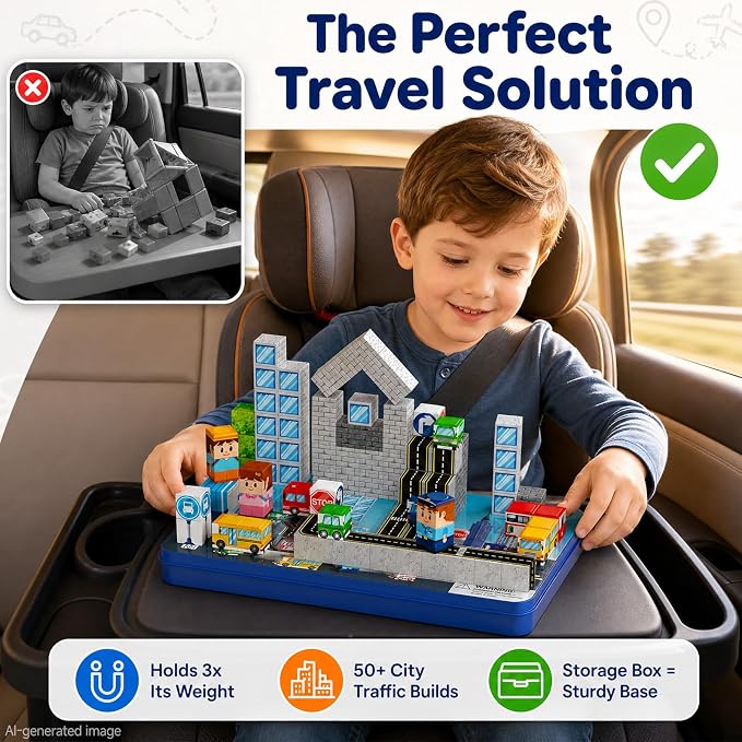 Strong Magnetic Travel Blocks：Great for on-the-go Play Ages 3-8 - Image 2
