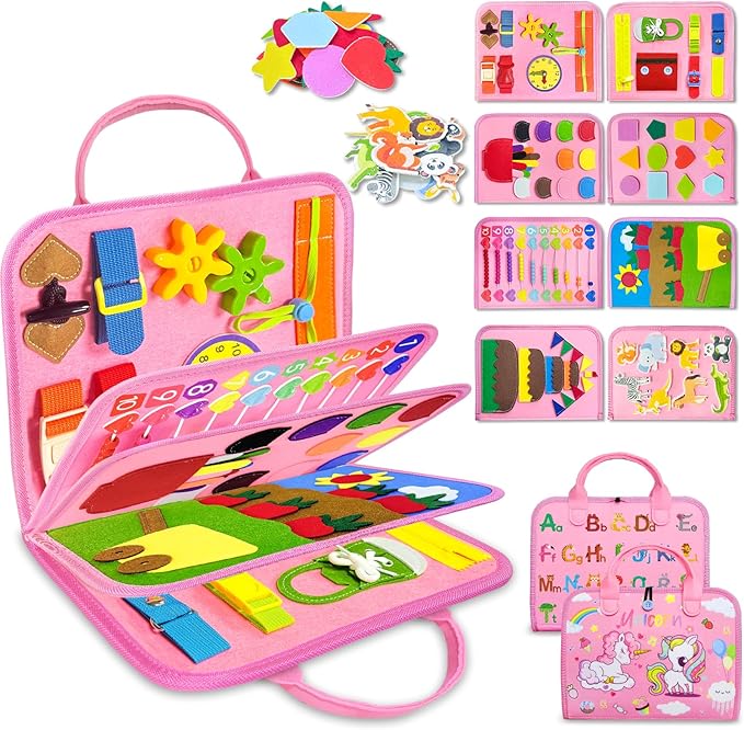 Exorany Busy Board Montessori Toys for Toddler Girl Birthday Gift Busy Book by Exorany