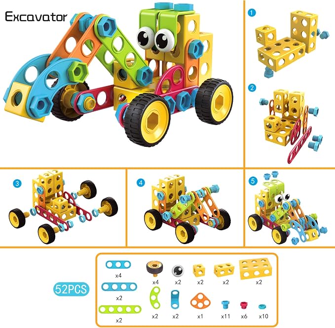Contixo ST3 Kids Toys - 223 PCs 3D Building Blocks STEM Construction Playboards Creativity, Imagination, Recreational, Educational for Children Toddler, 3+ Year Old Boys and Girls - Image 6