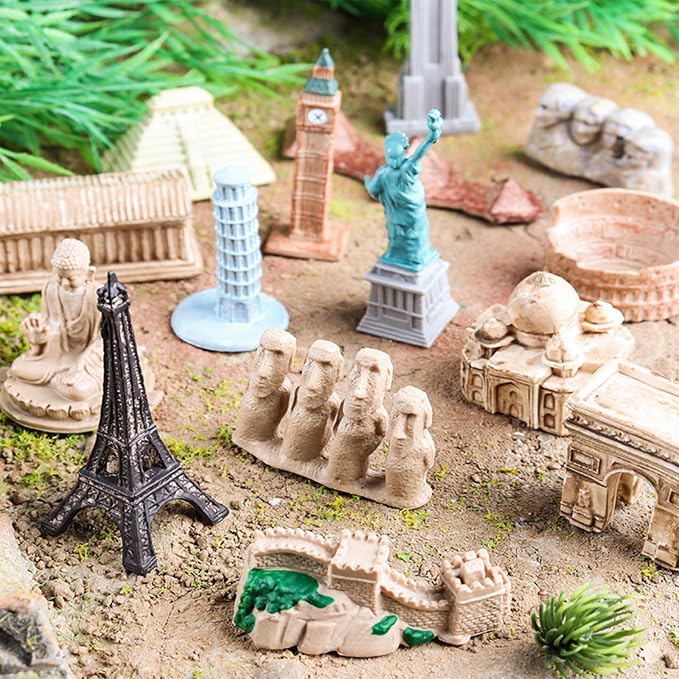 SCAHOW World Famous Building Models for Kids Toddlers 3 4 5 6 7 Years Old, 17pcs Landmark Architecture Toy Figurines,Edcucational Learning Toy Figure for Boys and Girls - Image 2