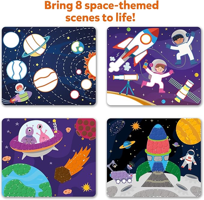 Skillmatics Dot It Sticker Art - Space, Mess-Free Fun for Kids, 500+ Stickers, Craft Kits, DIY Scrapbooking Activity, Travel Toys, Gifts for Boys & Girls Ages 3, 4, 5, 6, 7