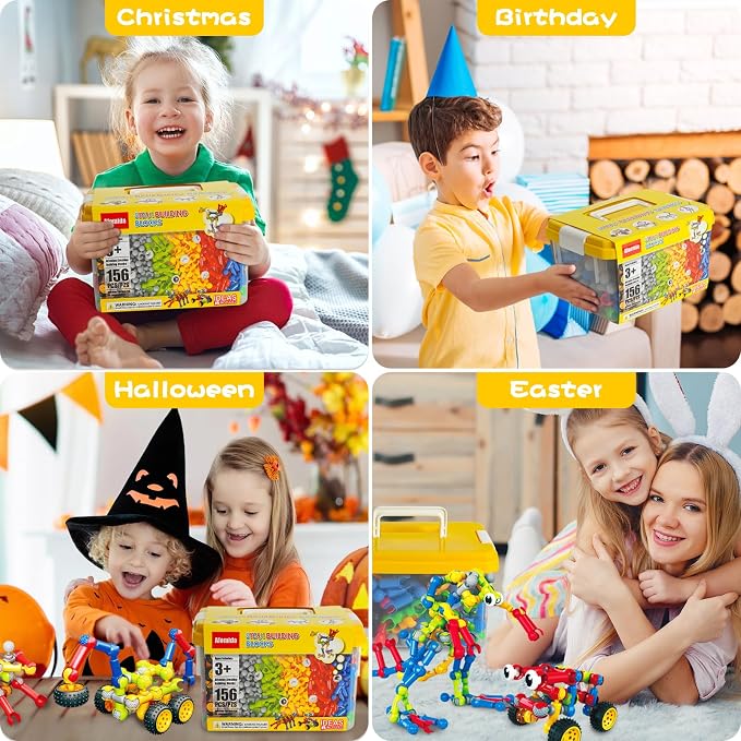 156 PCS STEM Building Blocks Toy Set for Kids 3-7, Birthday Gifts for Boys - Image 7
