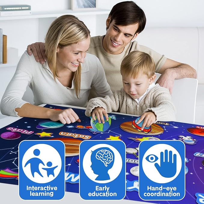 OKOOKO 41Pcs Felt Story Board Set, 43x29inch Solar System Felt Board Set - Image 3