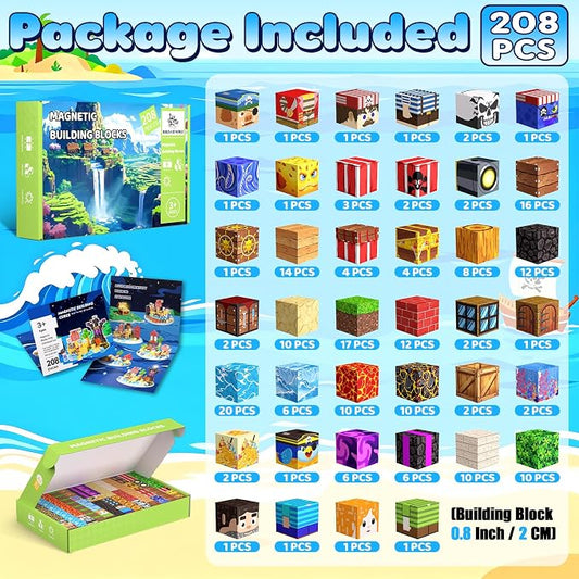 208PCS Magnetic Blocks, Building Cubes, Boys Kids Gifts Toys - Image 2