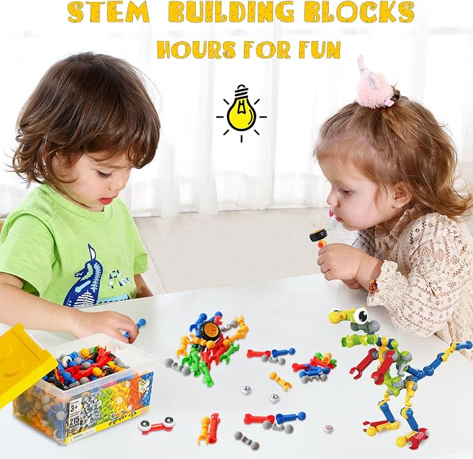 215 PCS STEM Building Blocks Playset for Kids Ages 4-8 Birthday Gifts Boys - Image 3