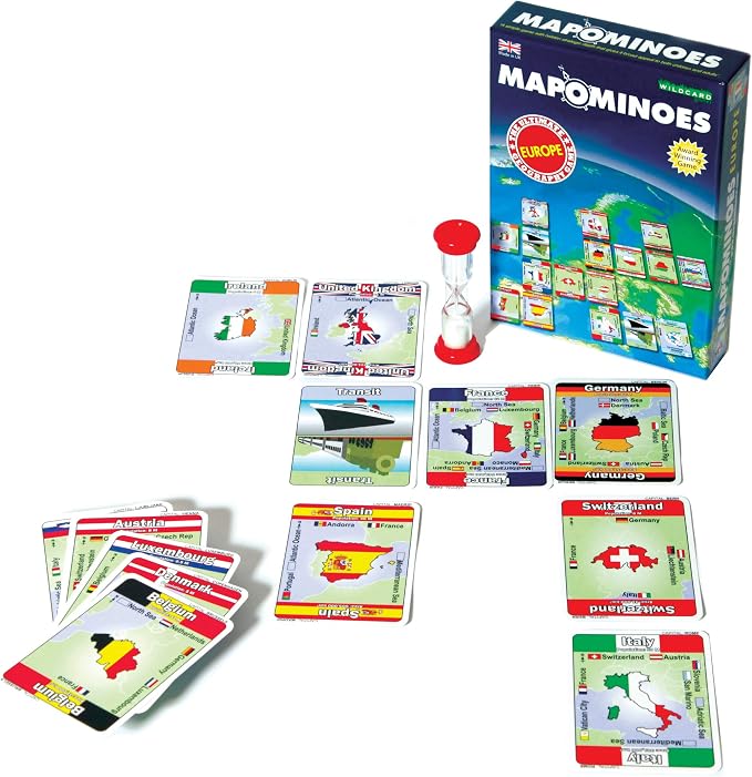 MAPOMINOES Europe – The Ultimate Geography Game – Fun and Educational Travel Card Game About Connecting European Countries for Kids Teens and Adults. Like Dominoes with maps. - Image 2