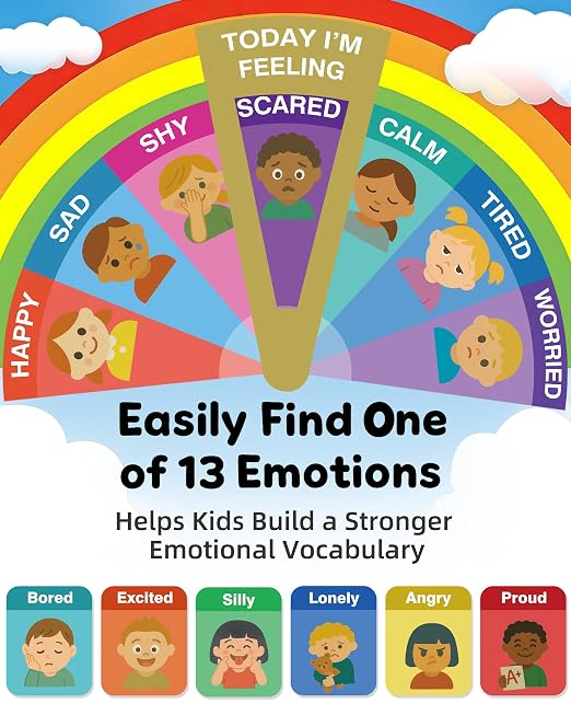 Feelings Wheel for Kids, Soft Plush Preschool Learning Chart for Toddlers and Autism Children, Portable Calming Corner Items - Image 2