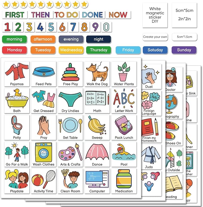 Magnetic Visual Schedule for Kids by BetterToolsBrighterFutures