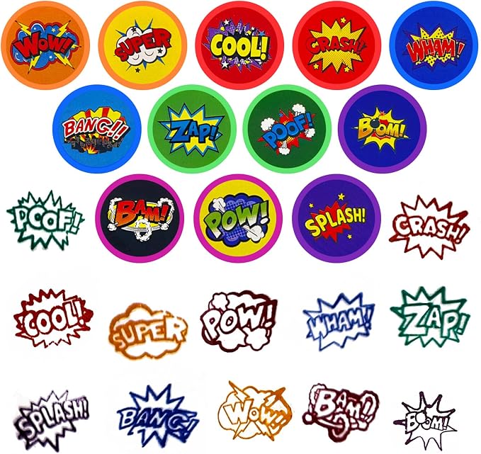 Cinrobiye 24 Pcs Hero Stampers Party Favor Set, Cute Superhero Stamps for Kids Birthday Party, Classroom Rewards, Carnival Prizes, Goody Bag Fillers, Super Hero Themed Party Supplies - Image 2