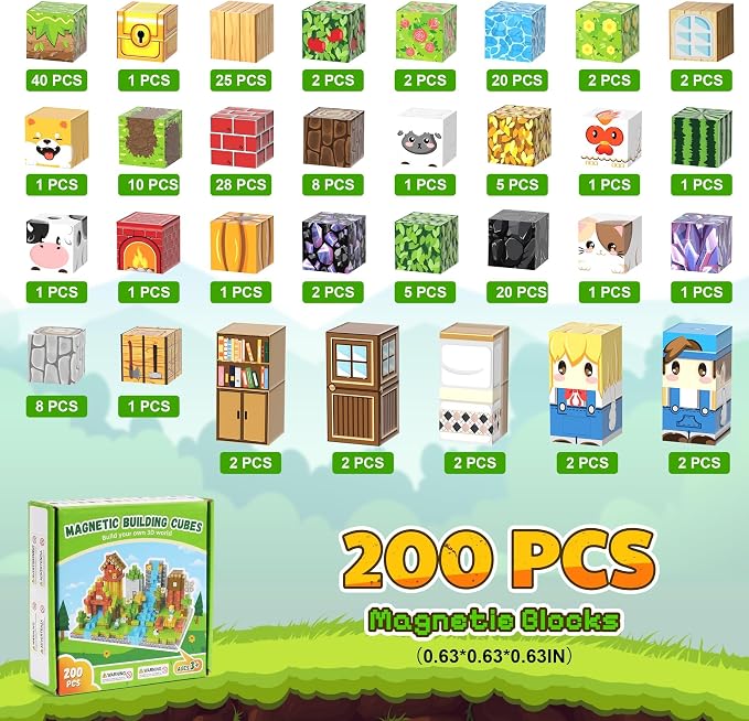 100PCS Magnetic Blocks, Magnetic Building Blocks, 0.78in Magnetic Building - Image 3