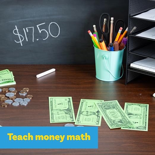 LEARNING ADVANTAGE Play Money Set, 100 Bills and 94 Coins - Image 4