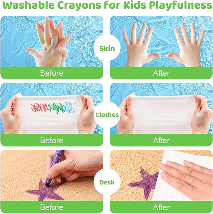 DreamCandy Twist Crayons for Toddlers,24 Colors Non Toxic Washable Crayons for Kids,Art Supplies Drawing Coloring Crayon Set,Gift for Boys and Girls,Back to School,Stocking Stuffers