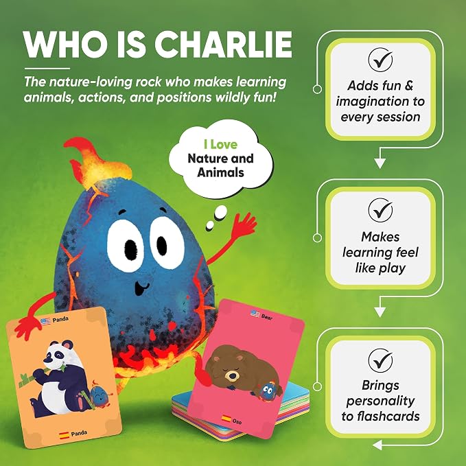 Kidrox Animals Flash Cards, English Learning Cards with Spanish Translations Included, Indestructible Double-Sided, 30 Cards - Image 4