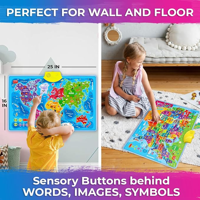Educational Toys for Kids 5-7 Year Old - USA World Maps Puzzle Chart - Image 4