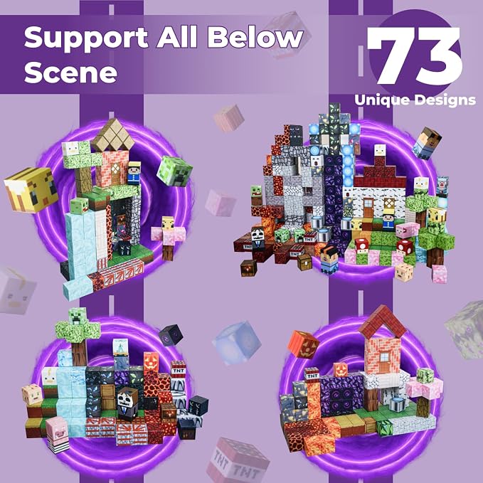 450 PCS Magnetic Building Blocks Set - Big STEM & Sensory Toy for Kids - Stacking Magnets - Instruction Book & Fabric Storage Bag - Shared Play Toy for Siblings & Friends - Image 3