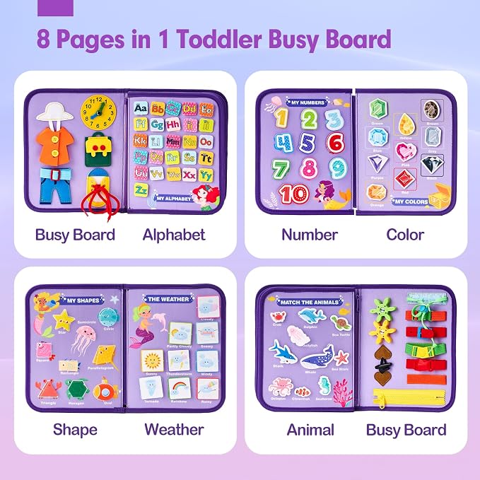 hahaland Busy Board Montessori Toys 3 Year Old Girl Gifts 3rd Bithday Idea - Image 2