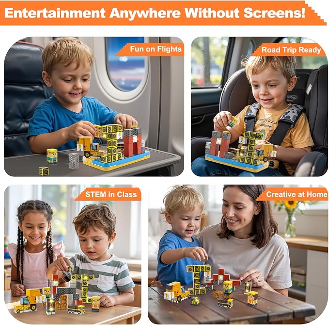Travel Magnetic Blocks 45 PCS Mini Building Cubes with Case Construction - Image 6