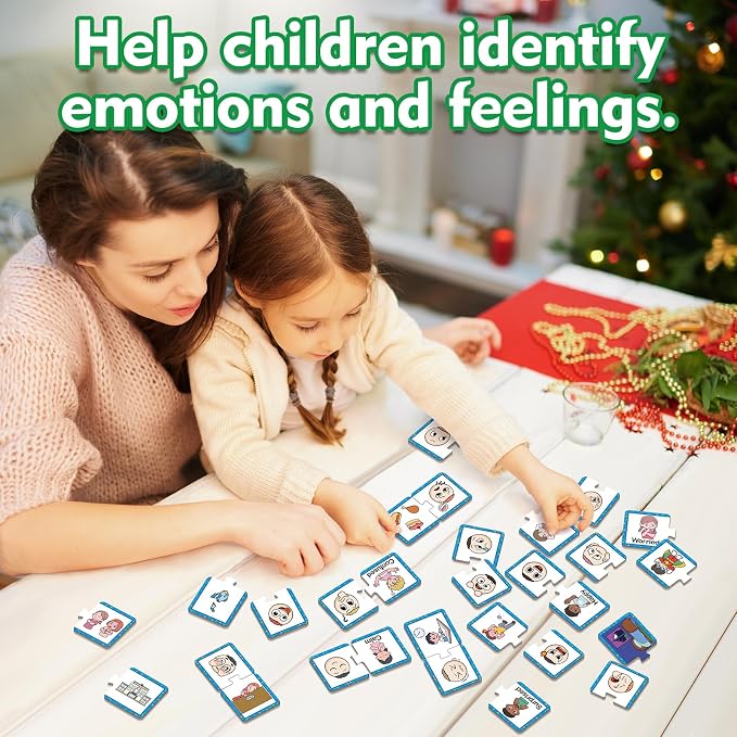 Kasfalci Feelings & Emotions Puzzle Cards, 40 PCS Feelings Chart Toys for Kids,Social Emotional Learning Activities,Speech Therapy Games,Autism Learning Materials,Calm Down Corner Supplies - Image 3