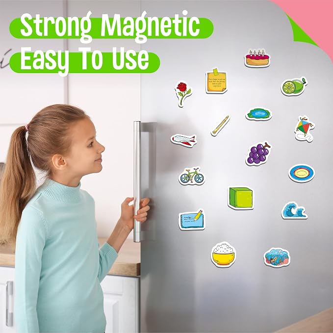 50 PCS Magic E Object Magnets, Magnetic Thickened Fridge Magnets Adorable Educational Phonics Learning Toys for Preschooler, Kindergarteners, Kids 3+ - Image 6