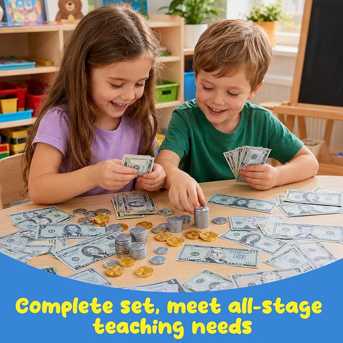 260-Piece Educational Play Set for Kids – Develop Early Math Skills with Realistic Pretend Bills, Education Develop Early Math Skills, Birthday Gift Preschool Games for Ages 3+ (260 piece-1) - Image 3