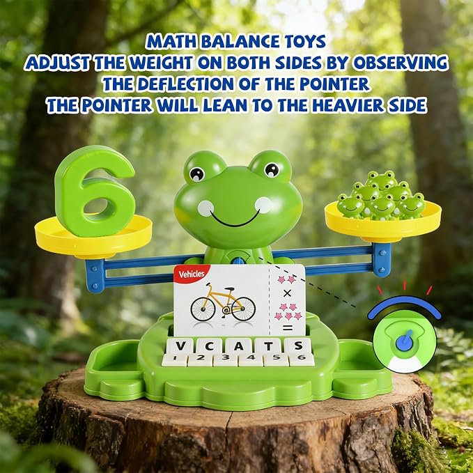 Snugzy Frog Balance Counting Toys Math Game Montessori Toys Learning Games for Kids Educational Toy Gifts for Boys Girls Age 5-7 - Image 4