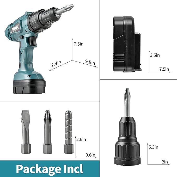 Toy Choi's Toy Drill Set for Kids - Electric Pretend Play Tool with Realistic Sound & Action, Construction Toy Tools for Ages 3-5 with Toddler Drill Screw Set (Green)