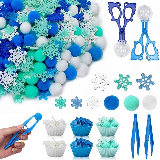241 Pcs Winter Sensory Bin Fillers Blue Sensory Bin Items by kaiolbly