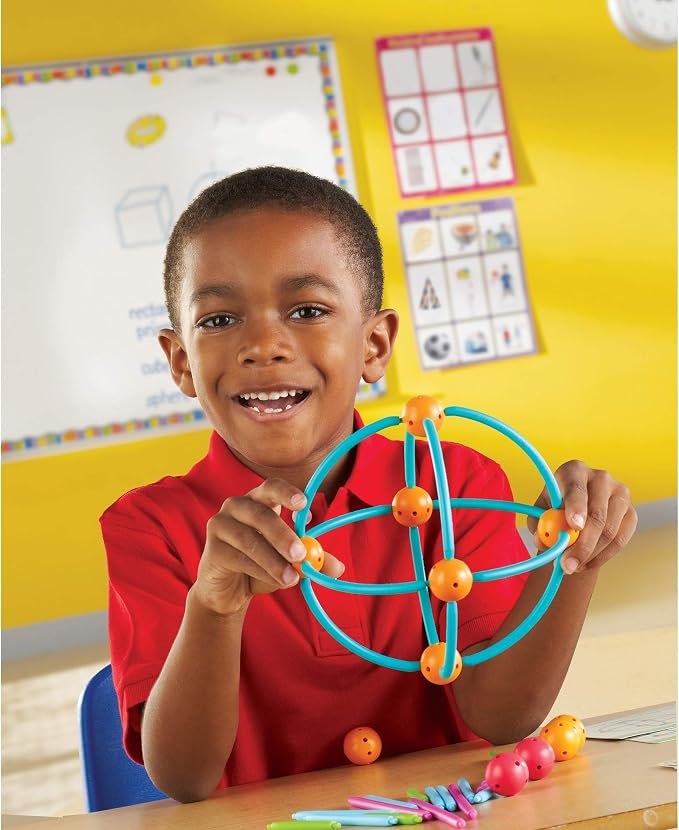 Learning Resources Geometric Shapes Building Set - 170 Pieces, Ages 5+ Math Learning Games for Kids, Early Math Skills, Back to School Activities, Classroom Games for Teachers - Image 3